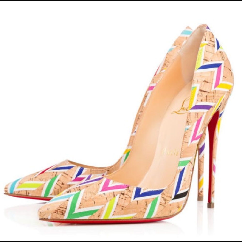 ❤️SOLD❤️Christian Louboutin So Kate 120 - Multicolor Cork - New in box - Size 39